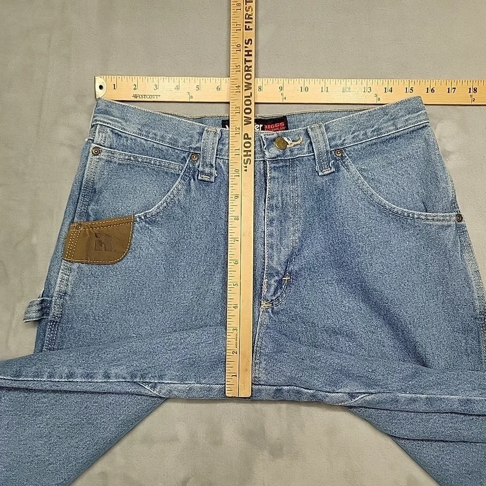 Wrangler Riggs Jeans Men 31x34 Blue Workwear Carpenter Cargo Relaxed Fit Work